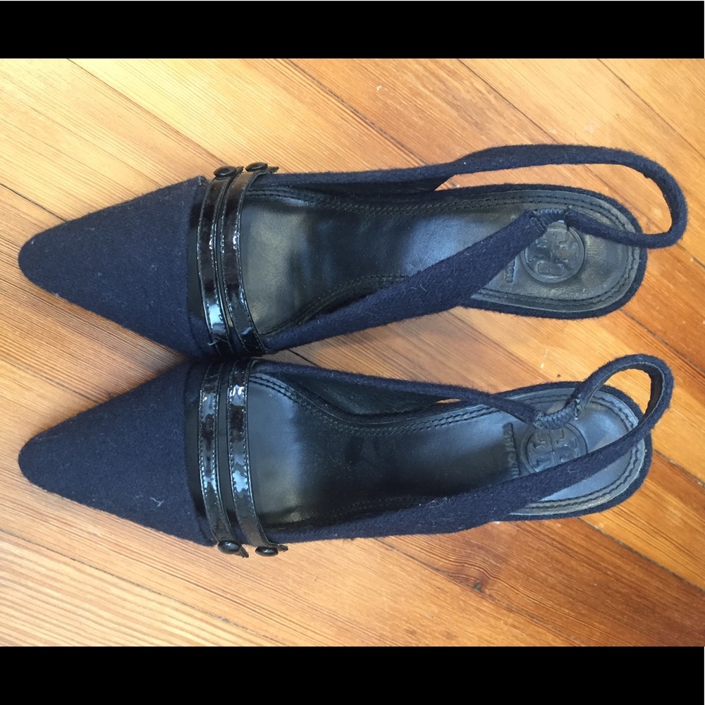Tory Burch wool blue and black sling